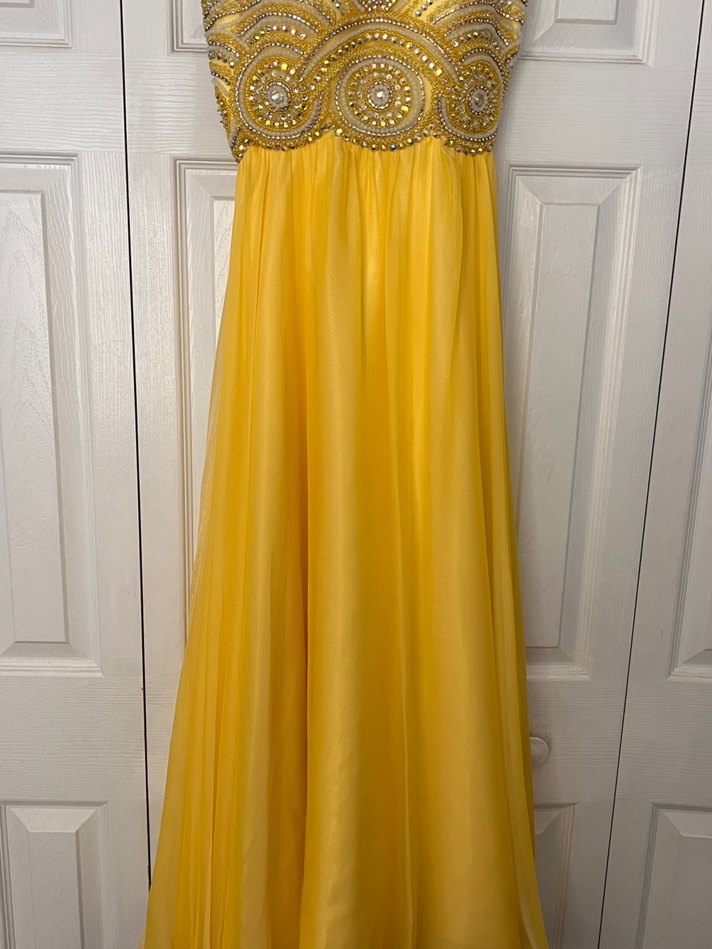 Angela & Alison Yellow Beaded Prom' Gown